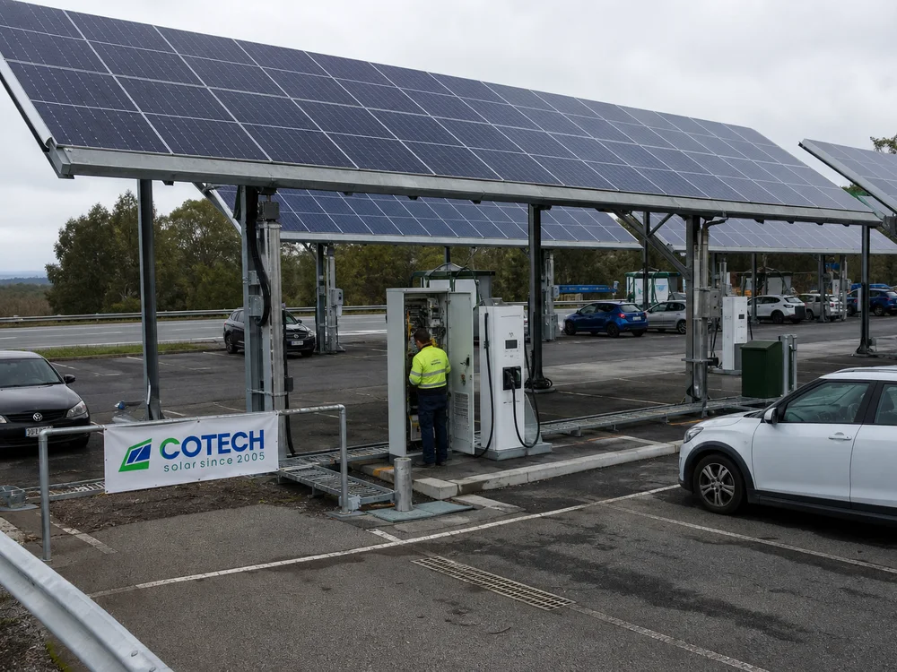 EV-charging solar canopy